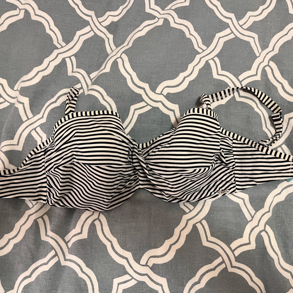 Panache Anya Stripe Underwire Bandeau Bikini (SW0893)- Black/White